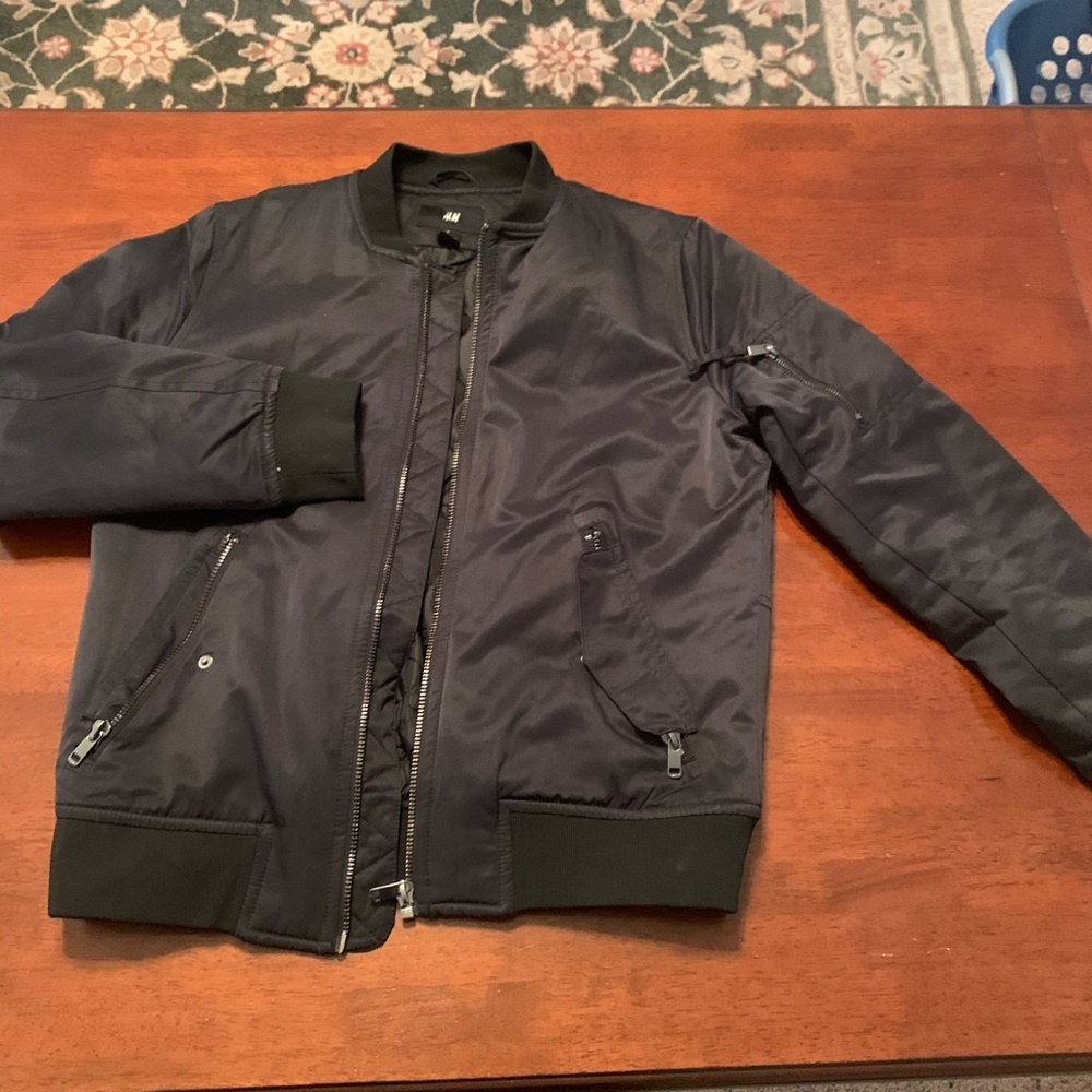 H&M black bomber jacket